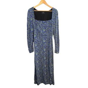 Bershka Ditsy Floral Maxi Dress Womens Large Y2k Cottage 90s Chic Modest